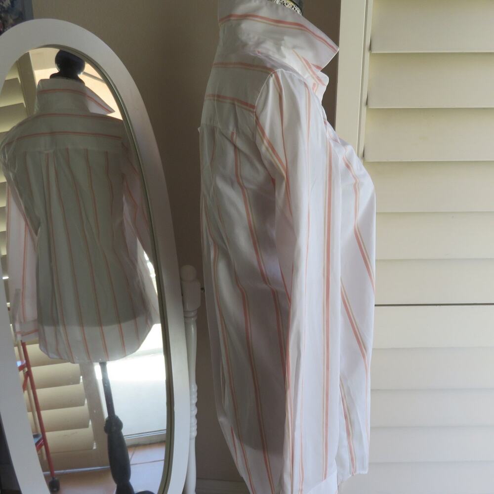 NWT Lafayette 148 New York White Pink Stripe Blouse S Women's - Picture 4 of 11
